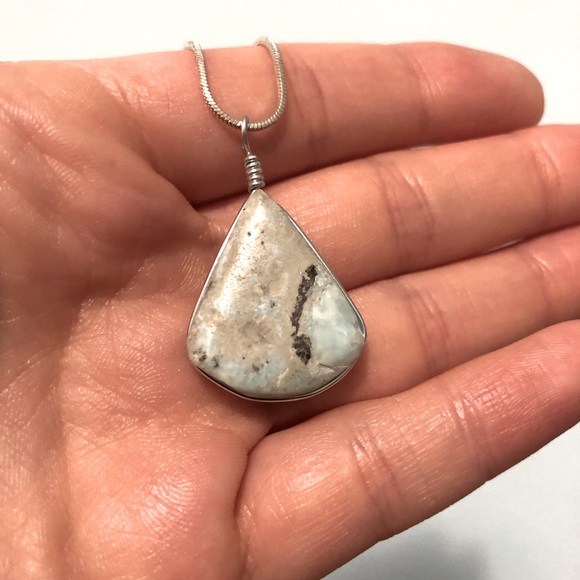Sterling Larimar Pendant - Picture 2 of 3